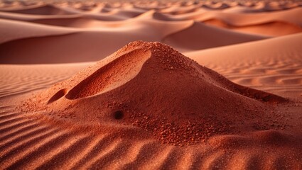 Scarlet sands beneath the dry sky