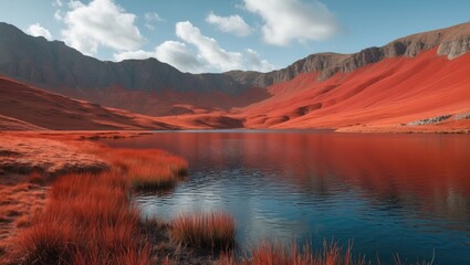 Obraz premium Avaroa's Ecological Area Showcasing the Red Lake