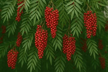Vivid Red Pepper Tree