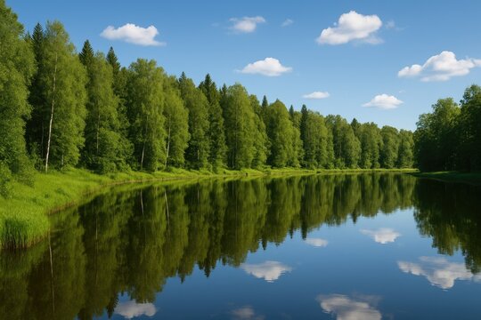 Contemplations Over a Woodland Lake Mirror
