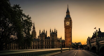 Obraz premium Big Ben at sunset over London