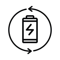 Battery recycling symbol isolated on white background