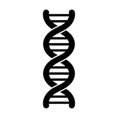 double helix DNA silhouette vector in black and white for genetics and biology design