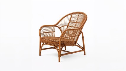 Fototapeta premium Isolated rattan armchair in a timeless elegant classic style with clipping path