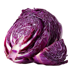 Fototapeta premium Sliced of red cabbage on transparent background