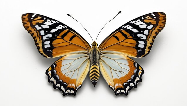 Isolated butterfly cucoloris set against a plain white backdrop