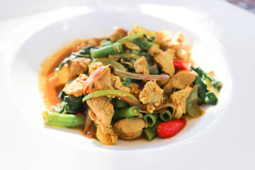 stir fried pork with vegetable or chili pork or stir fried pork with chili paste