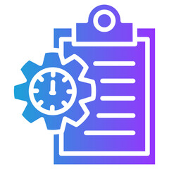 Time Management glyph gradient icon