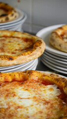 Traditional Italian pizza presented beautifully on a plate ready to be enjoyed in a restaurant
