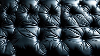 Fototapeta premium Flowing black and white leather furniture with tufted button accents