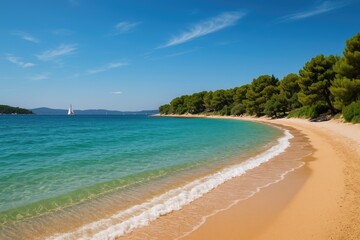 European seaside scene by the Adriatic waters