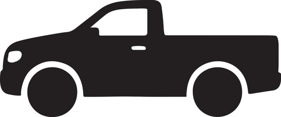 Pickup truck side view silhouette icon, great for transport design, vehicle branding, automotive, and delivery projects. © IconNest