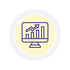 Market analysis  color circle icon , vector, pixel perfect, illustrator file 
