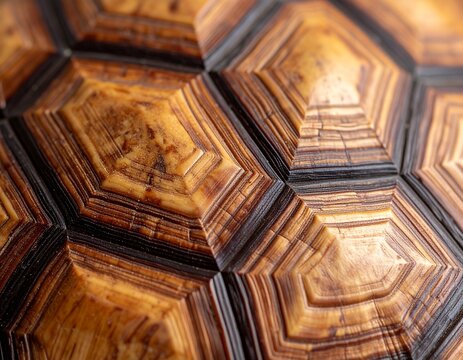 Close-up of a Tortoise Shell Detailed Texture and Natural Patterns in a Macro Shot
