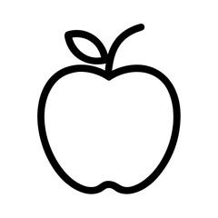 Apple Icon Vector | Fresh Fruit Symbol Silhouette | Healthy Food Nutrition Graphic | Simple Minimalist Outline Clipart | Education, Diet PNG