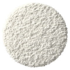 White fluffy round floor carpet on transparent background