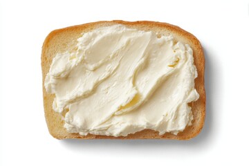 Cream Cheese Spreadable Bread Top View High Resolution - Breakfast and Baking Ingredient.