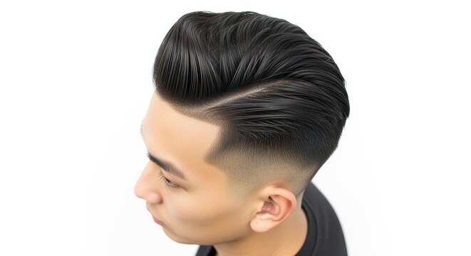 Men's Hairstyle Modern Pompadour with Fade