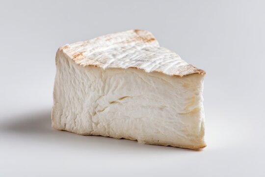 Color Pencil Drawing of Chevre Goat Cheese Isolated on a White Background - Dairy and Gourmet Food.