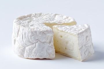 Color Pencil Drawing of Chevre Goat Cheese Isolated on a White Background - Dairy and Gourmet Food.