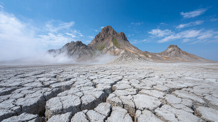Berca mud volcanoes in Romania, cracked earth