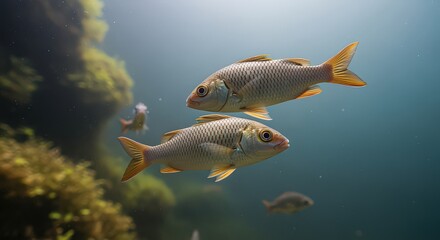 Naklejka premium tropical fish in aquarium