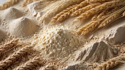 Surface design showcasing whole rye and wheat flour textures