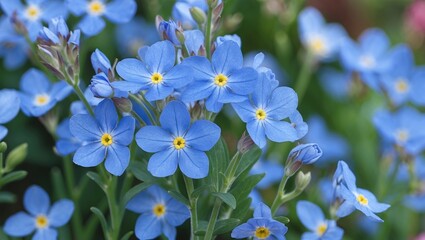 The Boraginaceae family includes the charming Myosotis genus, known for Forget-me-not blooms