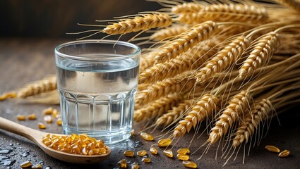 Wheat and a refreshing drink of water