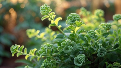 Vibrant foliage with blossoms in a garden setting