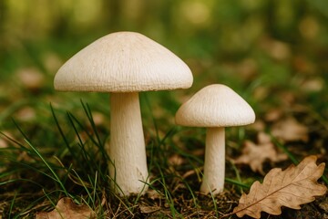 Fototapeta premium Types of mushrooms that flourish in damp, chilly conditions
