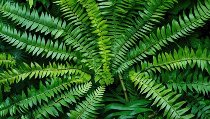 Vibrant fern leaves as background