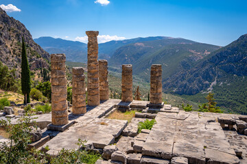 Delphi, Greece - Remains of Temple of Apollo
