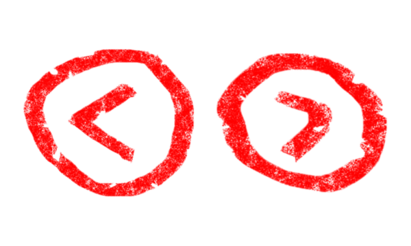 Red hand-drawn previous and next buttons png. Sketch marker style icons isolated on a transparent background for navigation and interface design. - Powered by Adobe