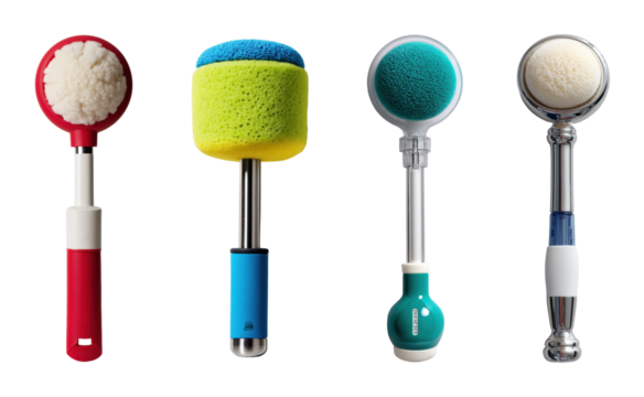 Innovative cleaning tools for efficient household chores showcase PNG set, cut out, isolated on transparent background