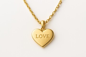 Elegant gold necklace with a love heart design