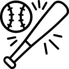 Baseball Bat and Ball Icon