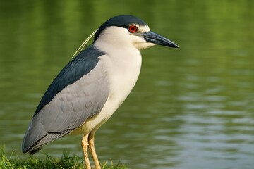 Fototapeta premium Black-crowned Night Heron: A Bird from the Nycticorax nycticorax Family