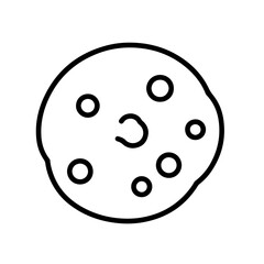 Obraz premium Simple Line Art Cookie with Chocolate Chips and a Crescent-Shaped Chip