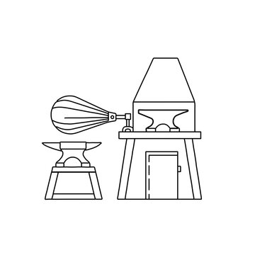 blacksmith shop outline style clip art preview