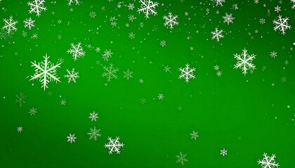 Animated snowflakes falling on a gradient green background