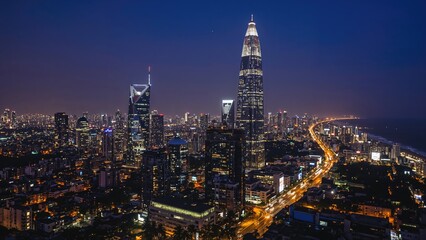 Fototapeta premium Cityscape featuring prominent urban districts