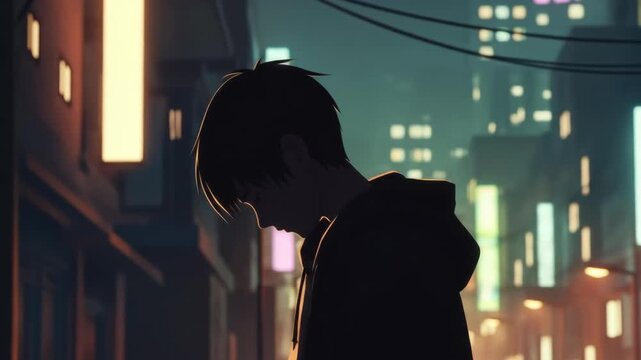 Night City Solitude: A Melancholy Anime Short Film