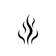Stylized Black Smoke or Steam Rising Upwards, Abstract Design.