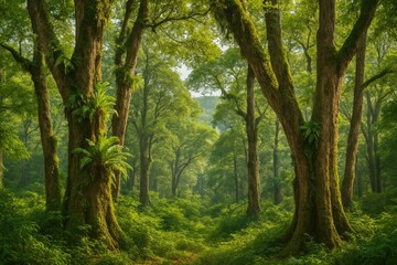Fototapeta premium Pristine Natural Forests in a Tropical Region
