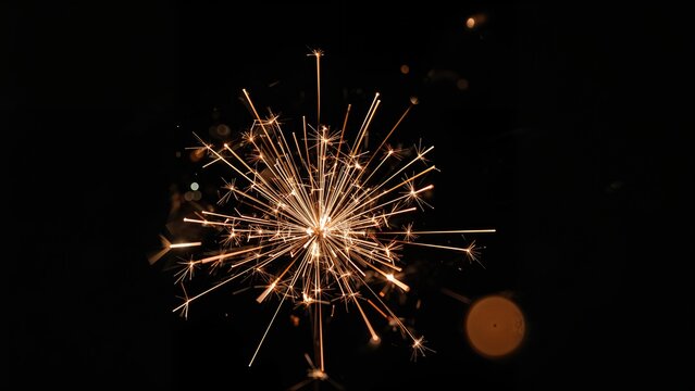 Magnified image of a glowing sparkler