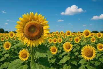 Fototapeta premium Kiyose's vibrant sunflower landscape