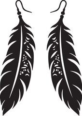 Obraz premium Leaf Earring Silhouette Bundle 