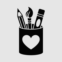 heart with pencil
