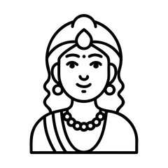 Lord Krishna With Jewelry Vector Illustration